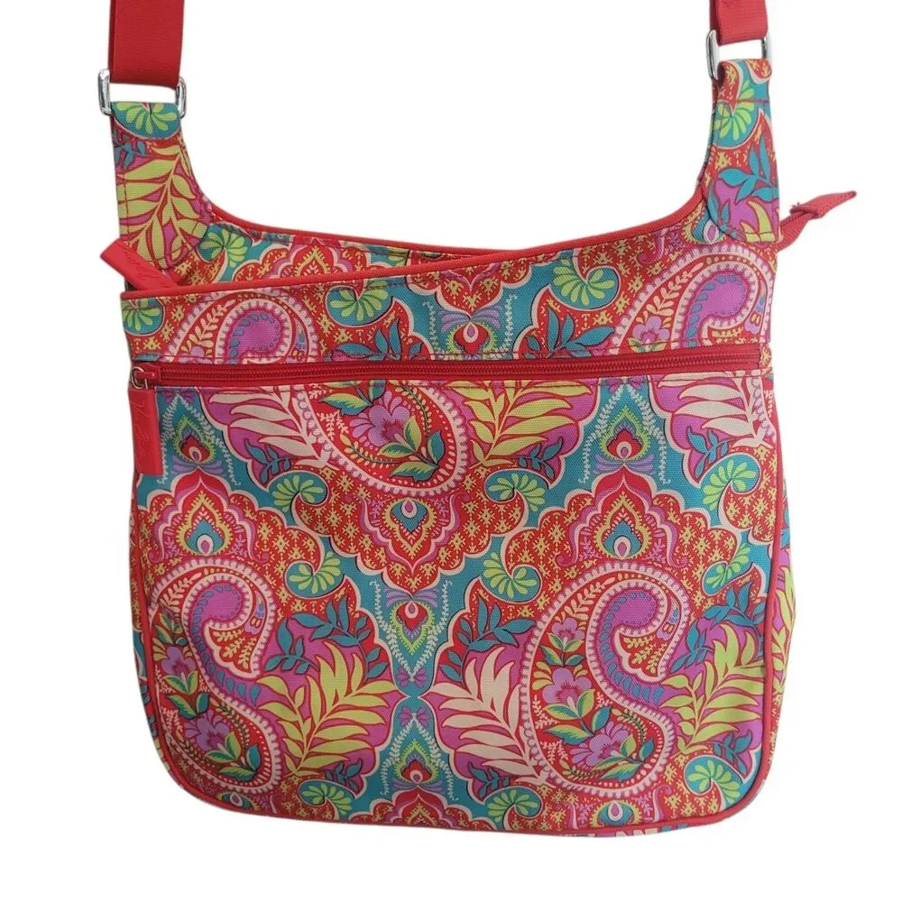 Vera‎ Bradley Lighten Up Slim Crossbody Purse Bag Paisley in Paradise Colorul
